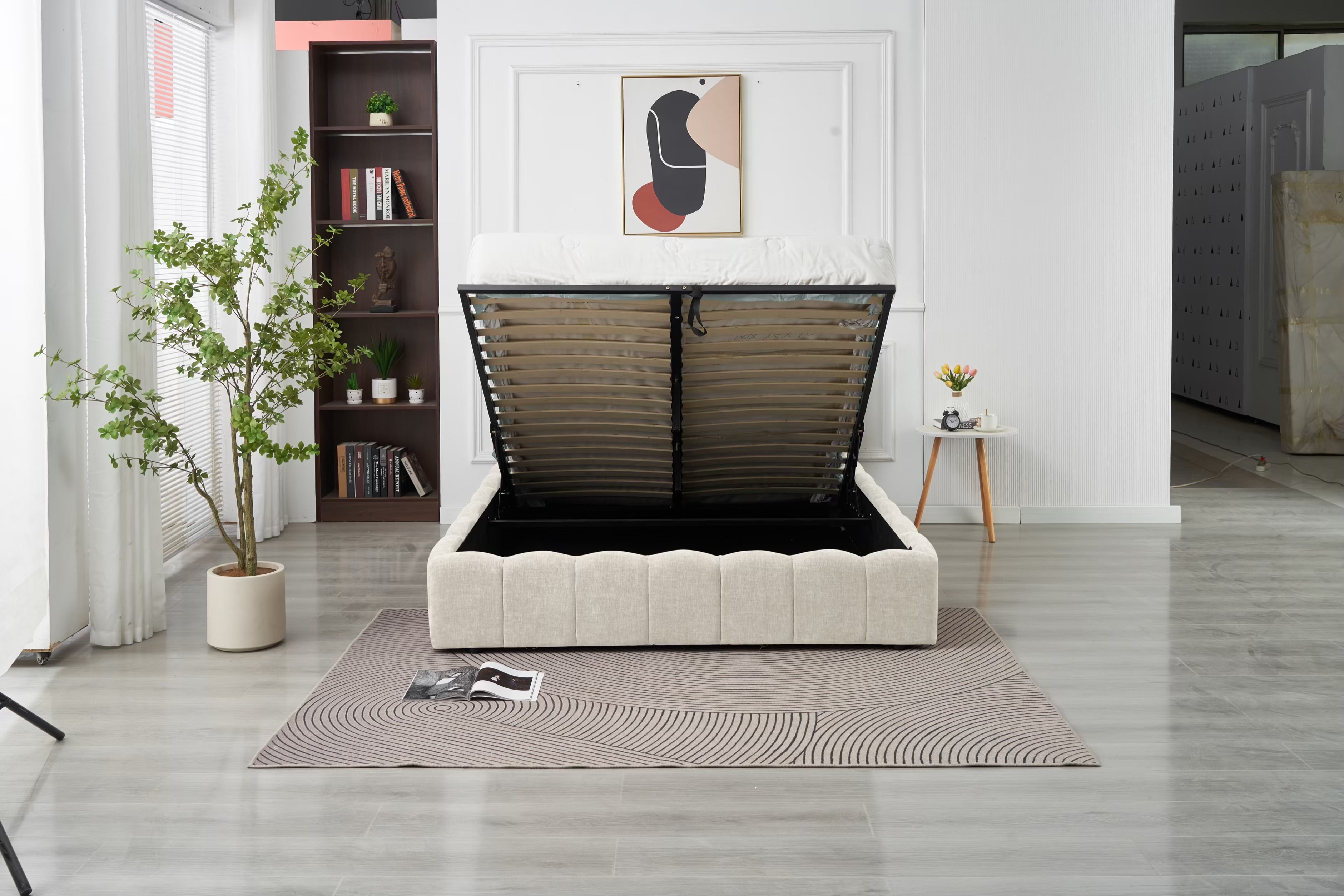 Lit coffre MOON chenille beige