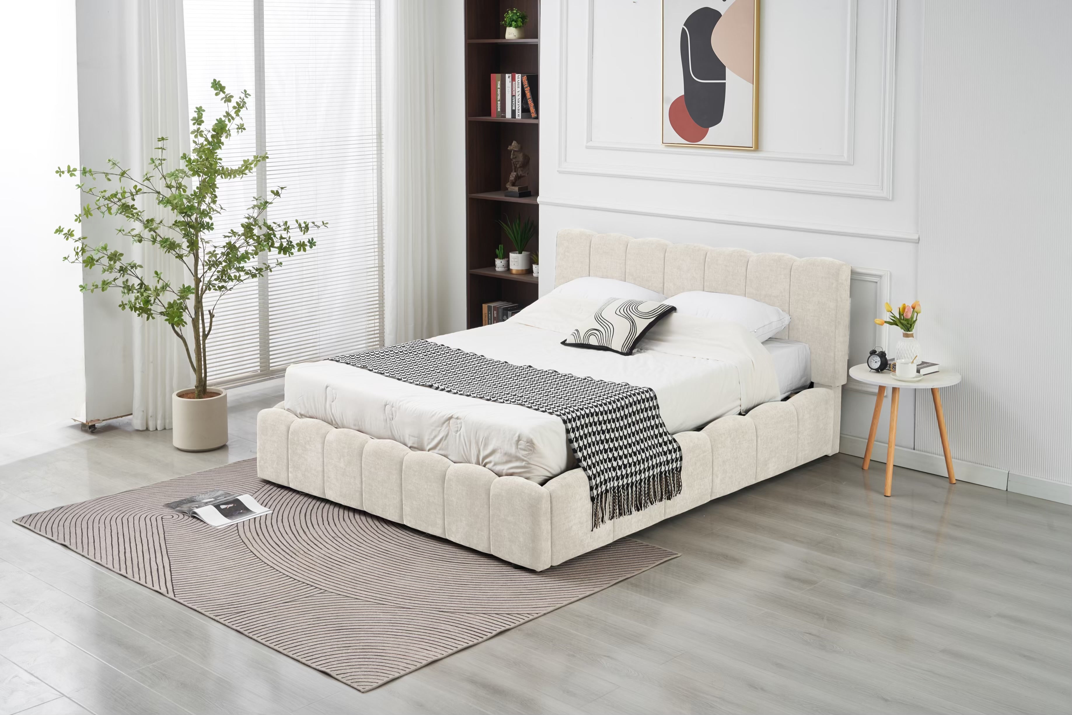 Lit coffre MOON chenille beige