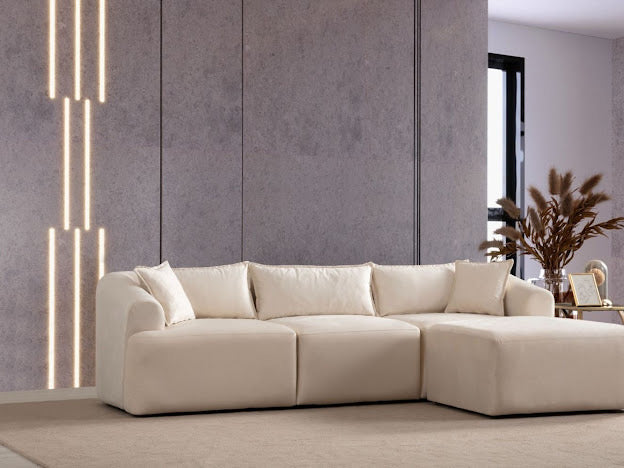 Canapé d’angle MILA MODULABLE 3+1 velours