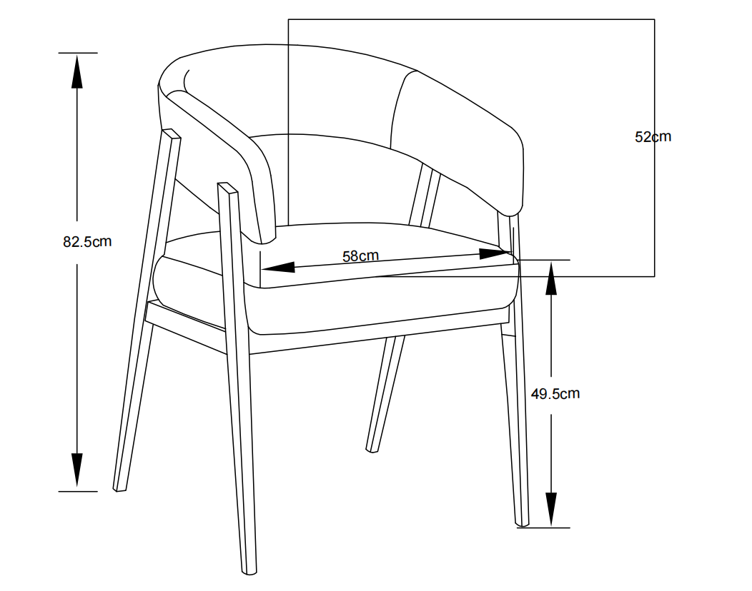 Chaise ALICIA Pieds Chêne