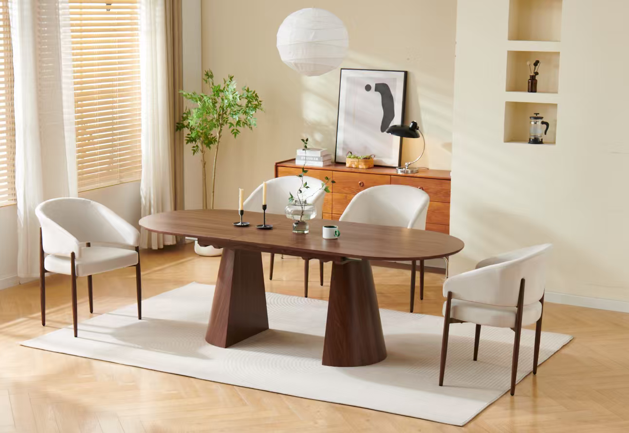 TABLE À MANGER ANASTASIA EXTENSIBLE 180/220CM NOYER
