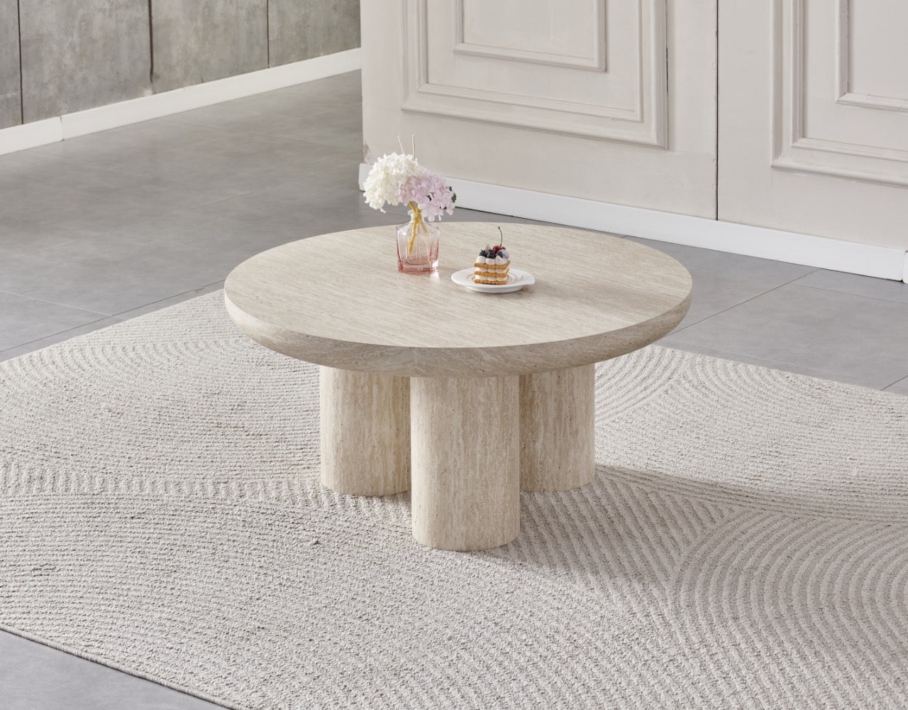 Table basse MAYA effet travertin