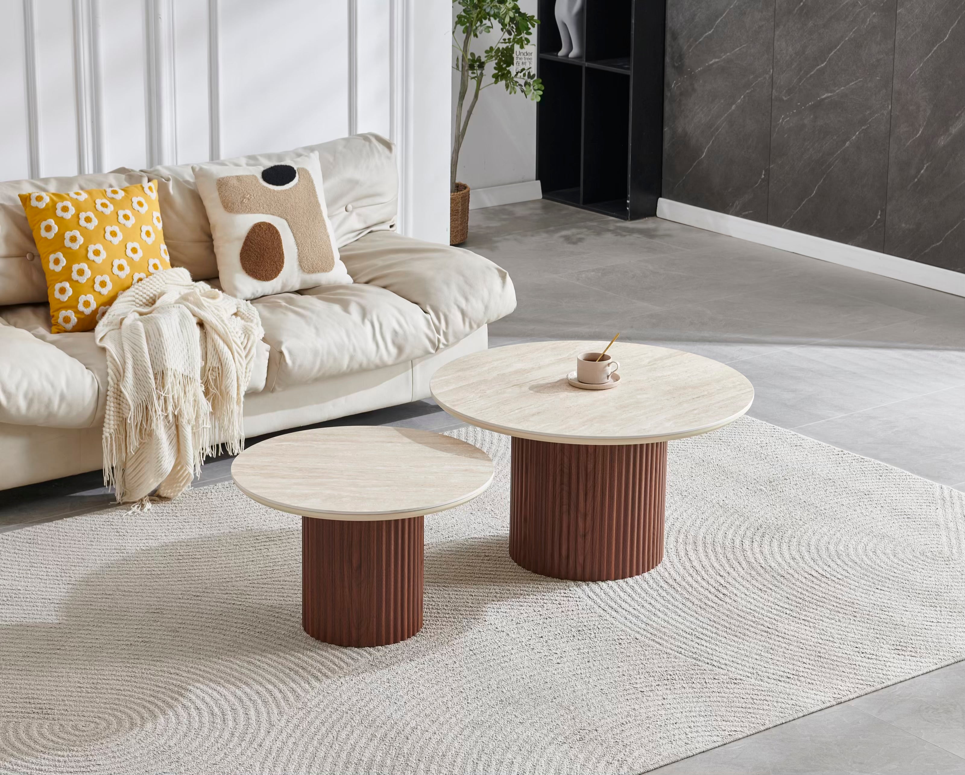 Table basse CALYPSO ronde noyer