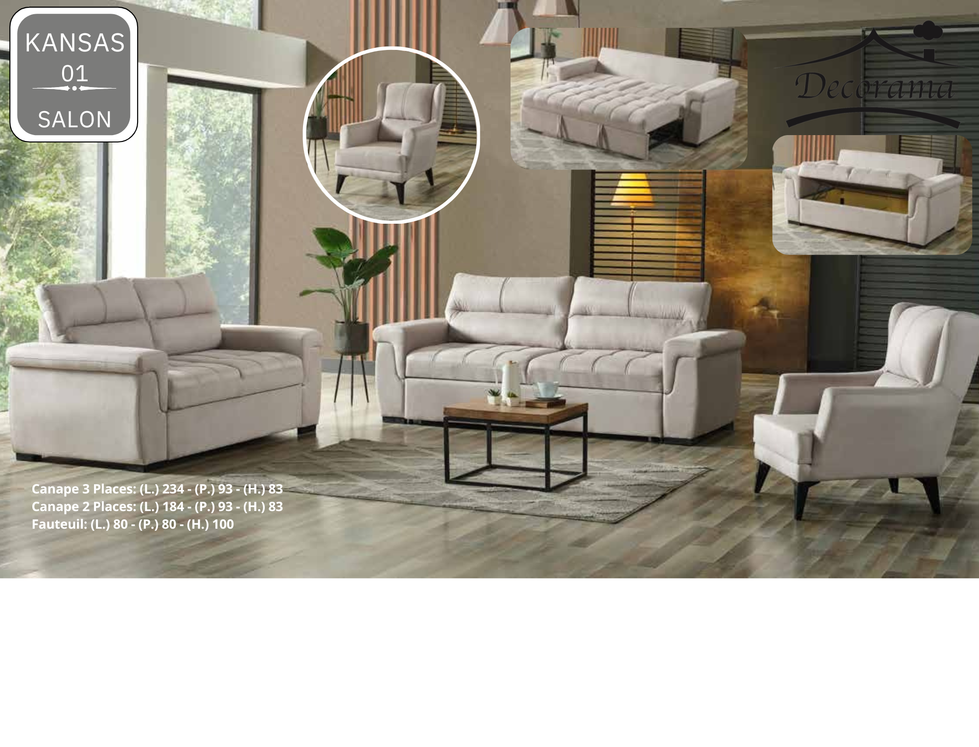 Salon KANSAS Similicuir