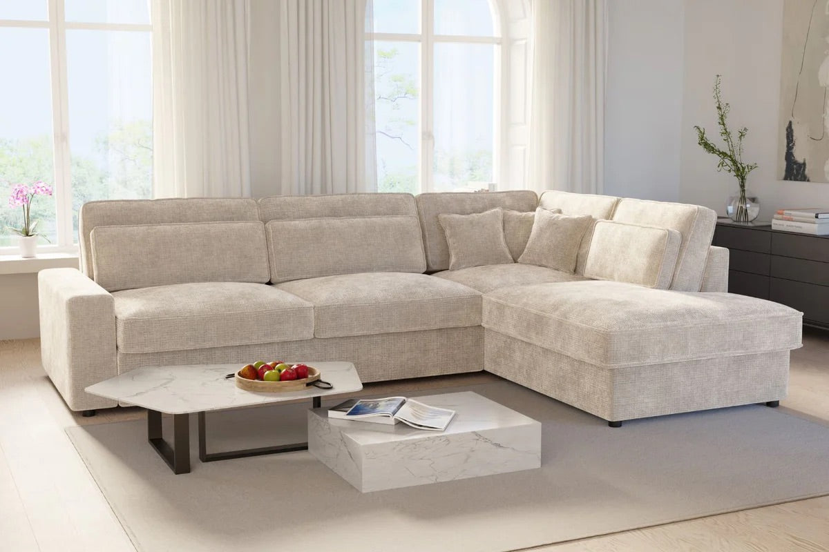 Canapé d’angle LEXUS tissus Marbella beige