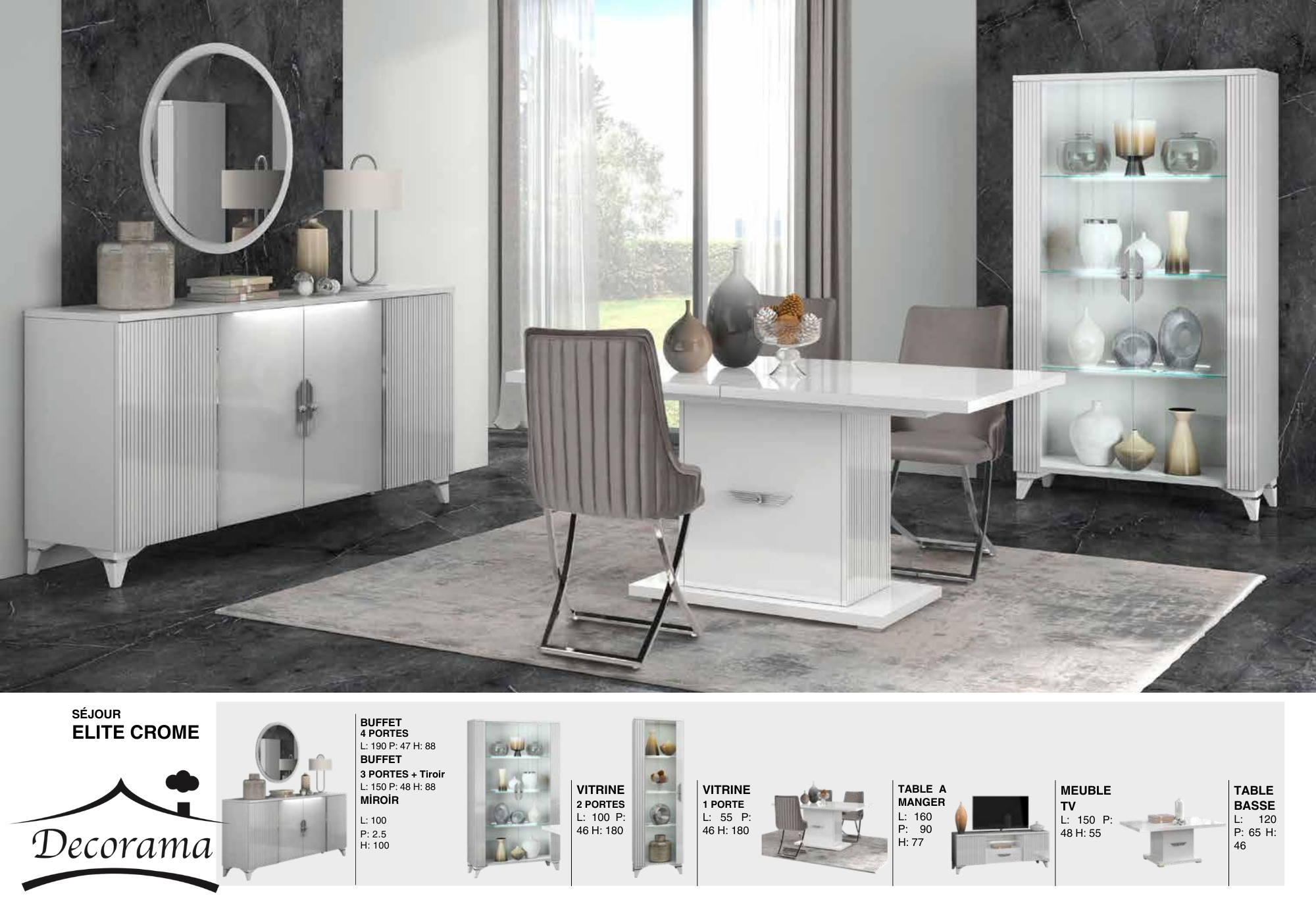 Séjour ÉLITE argenté