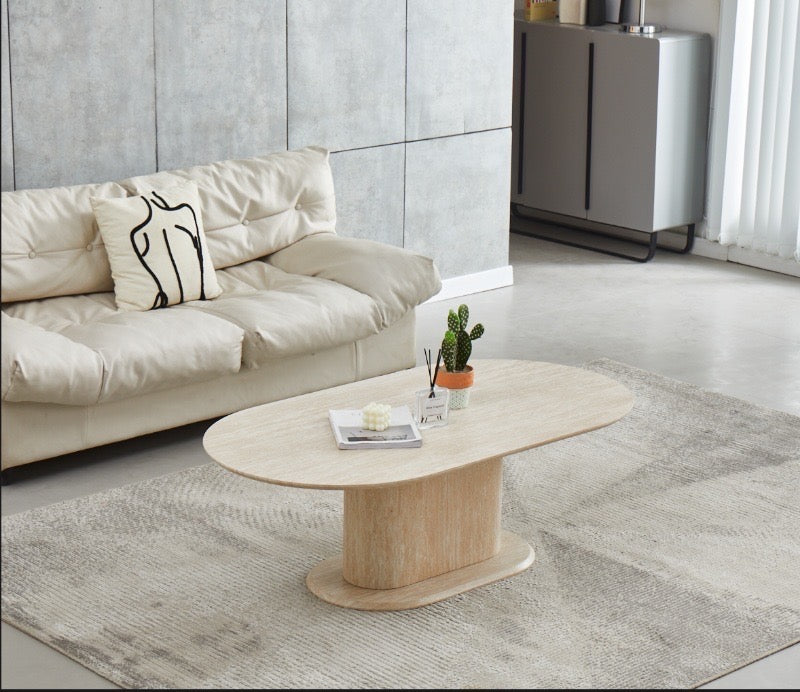 Table à manger LÉA effet travertin