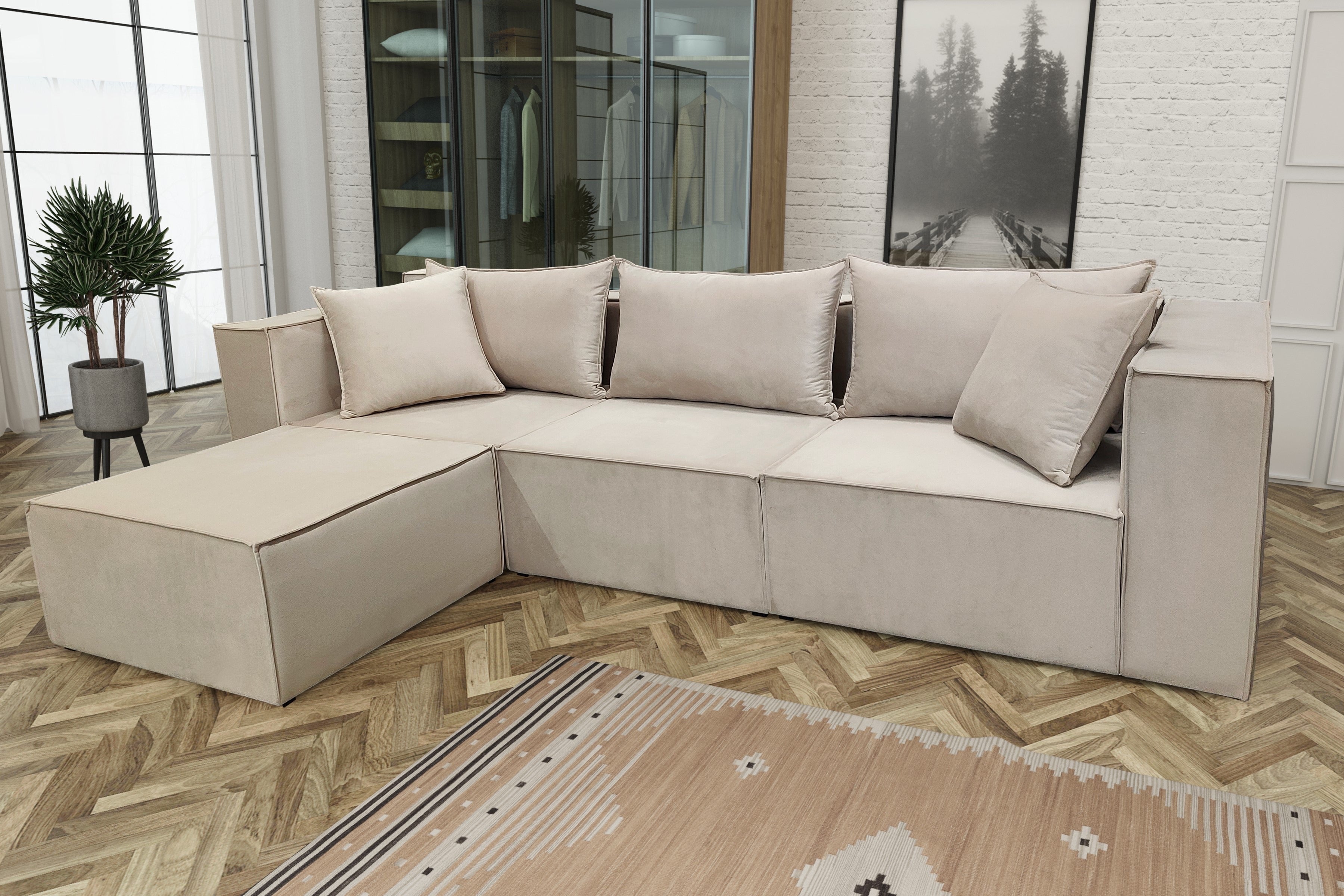 Canapé d’angle MODULABLE 3+1