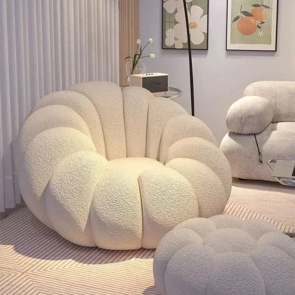 Fauteuil + Pouf Pivotant