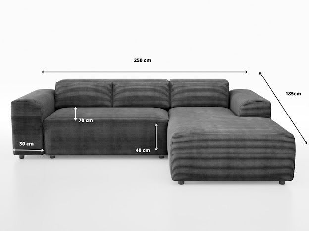 Canapé d’angle MORIS cotelé
