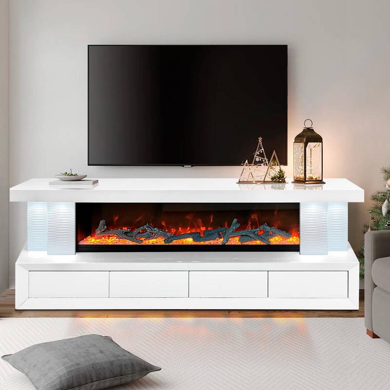 Meuble TV cheminée bluetooth