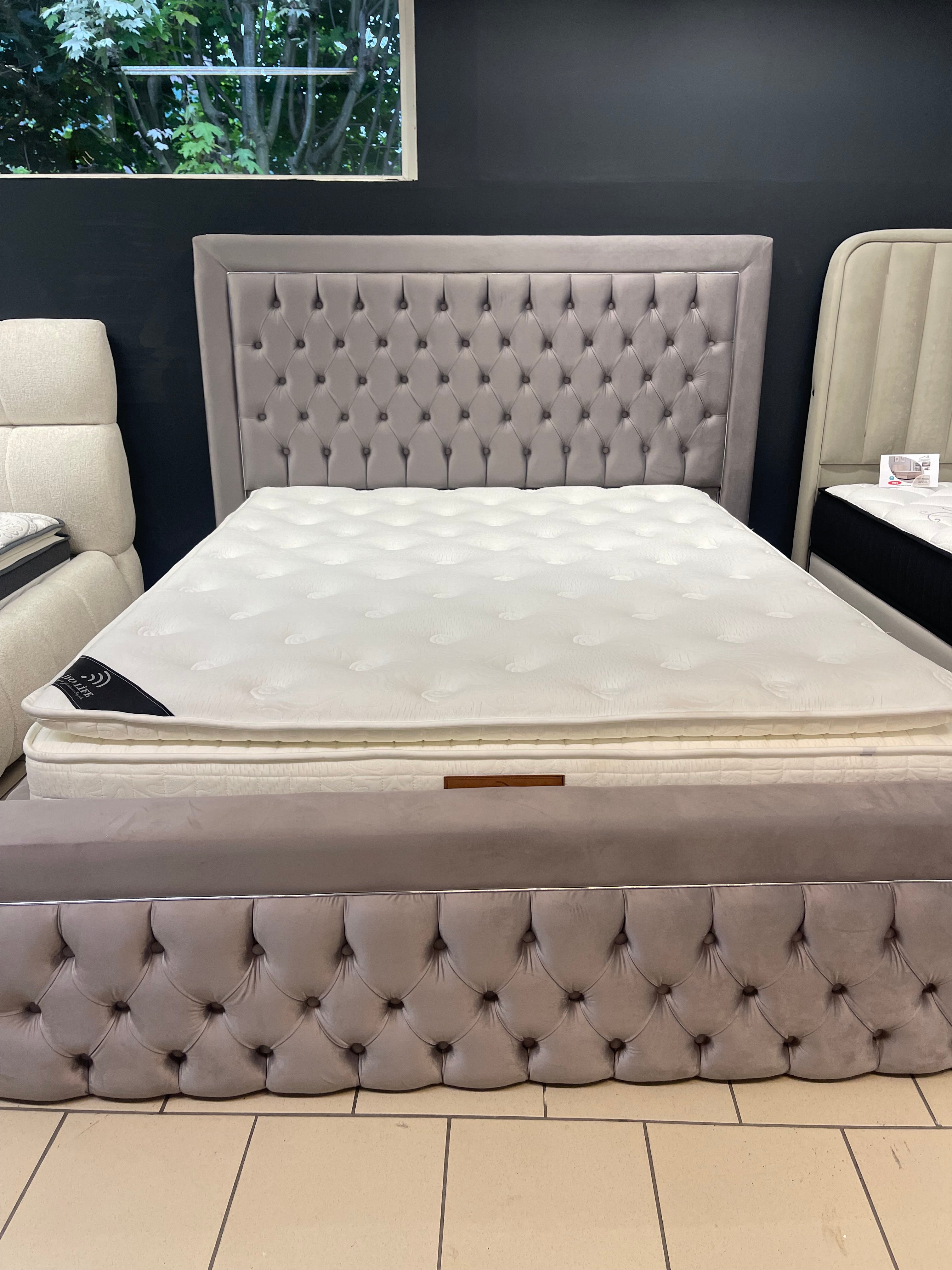 Cadre de lit ÉLÉGANCE gris