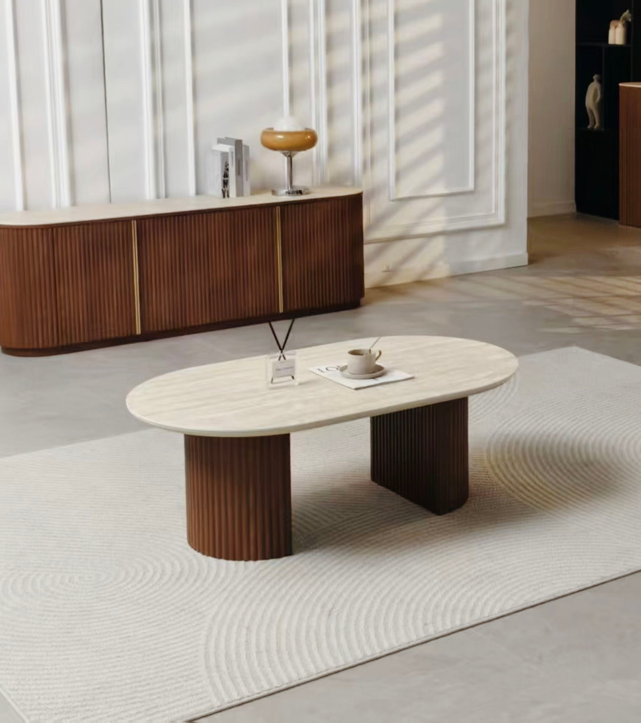 Table basse CALYPSO ovale noyer