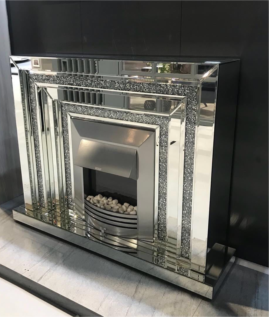 Meuble cheminée chauffant strass