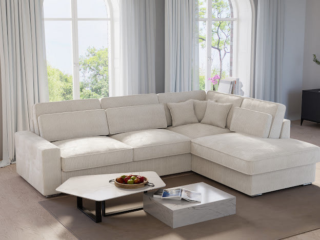 Canapé d’angle BRISTOL côtelé