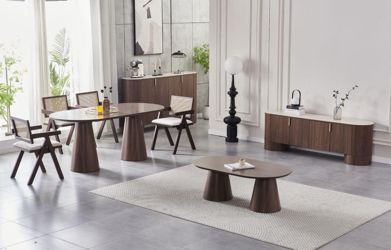 Table basse ICONIC céramique effet travertin