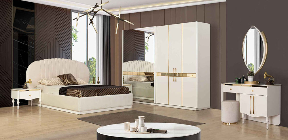 Chambre complète Luna design moderne avec armoire et lit 160x200