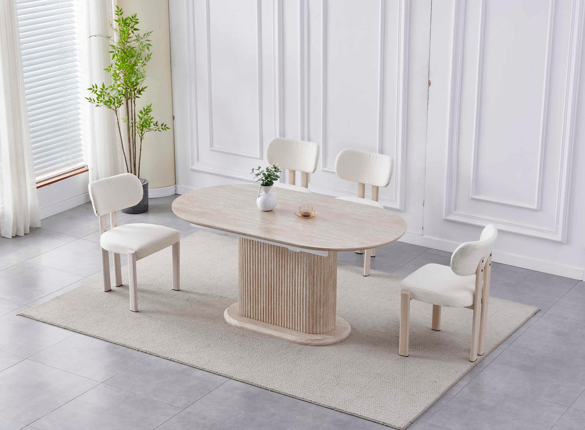 Pourquoi choisir une table extensible en céramique effet travertin en 2026 ?