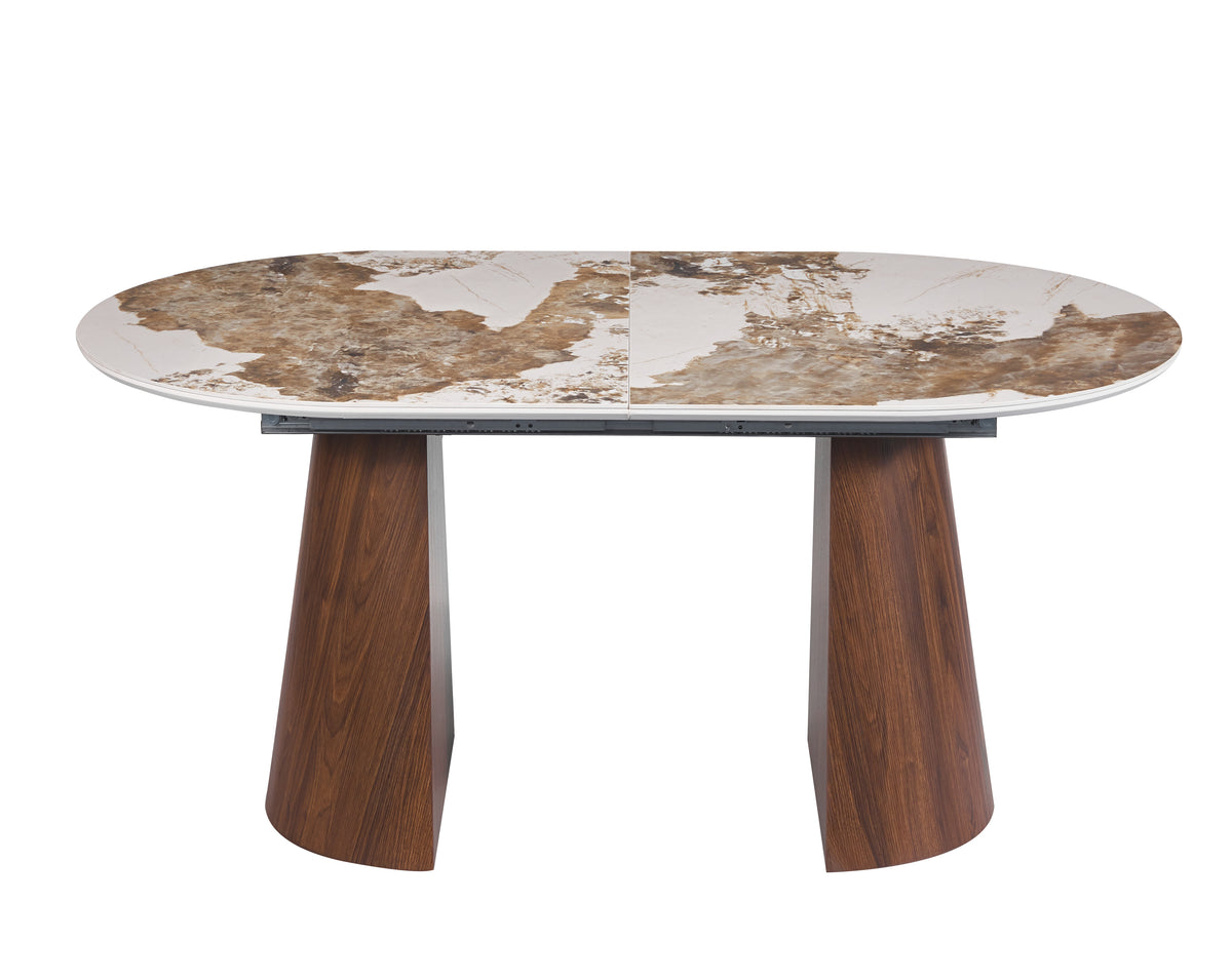 Table à manger  NEUA extensible 160/200cm céramique pieds noyer