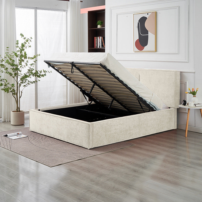 Lit coffre OLIVIA chenille beige
