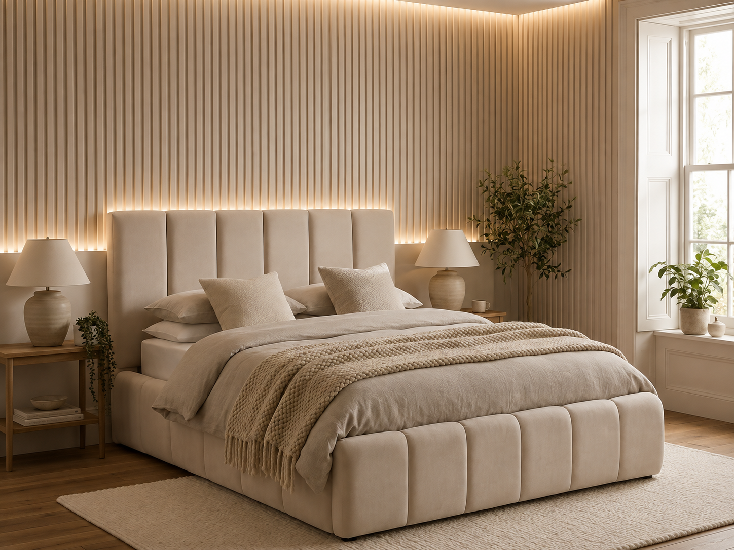 Lit coffre NARA beige