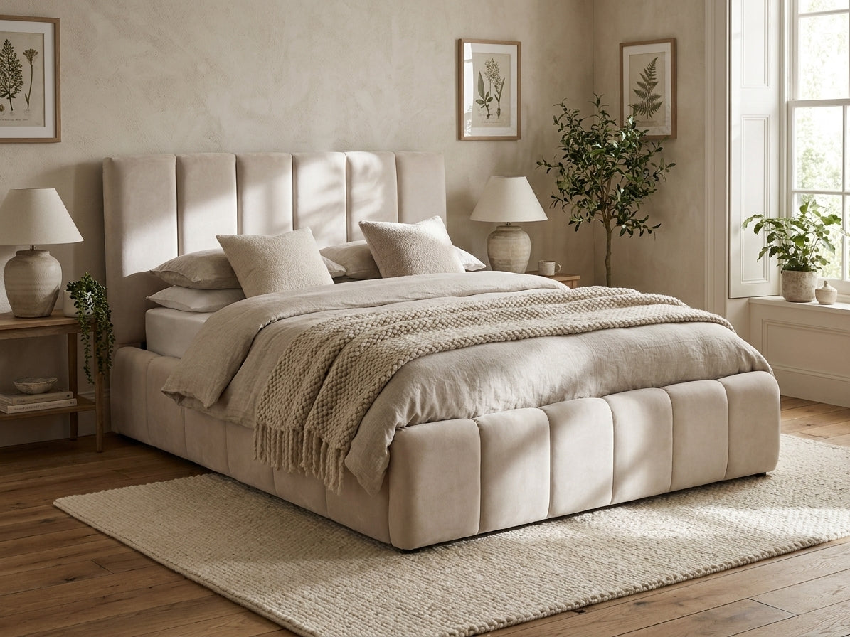 Lit coffre NARA beige