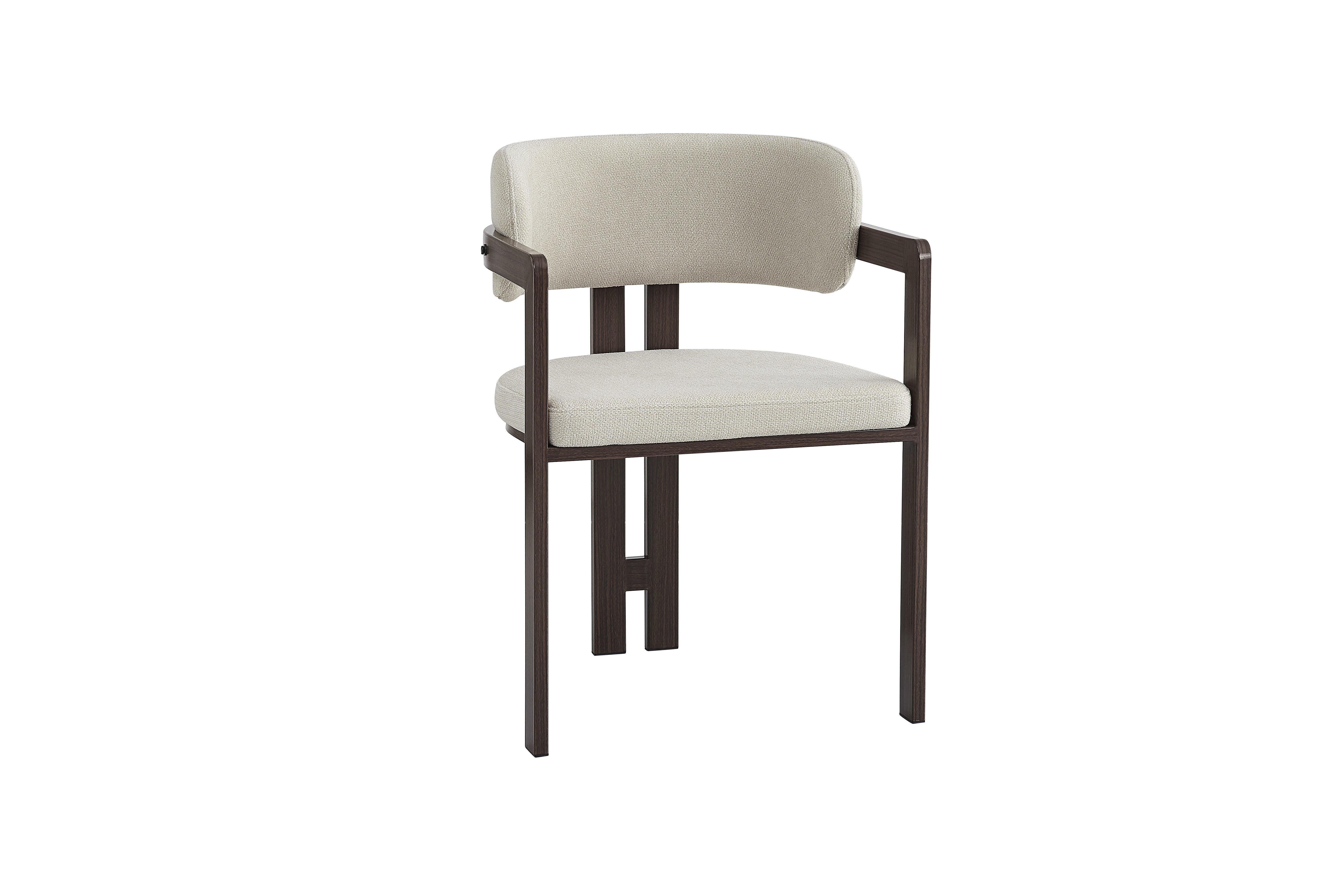 Chaise MELLOW pieds effet noyer chenille beige