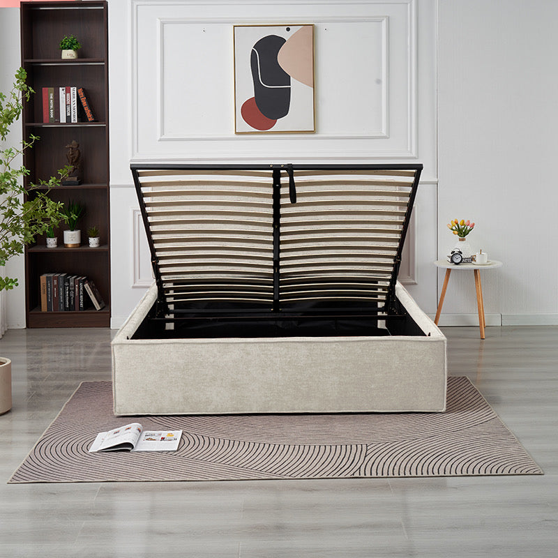 Lit coffre OLIVIA chenille beige