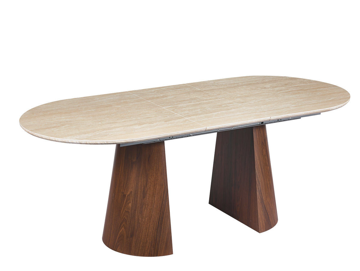 Table à manger  NEUA extensible 160/200cm céramique pieds noyer