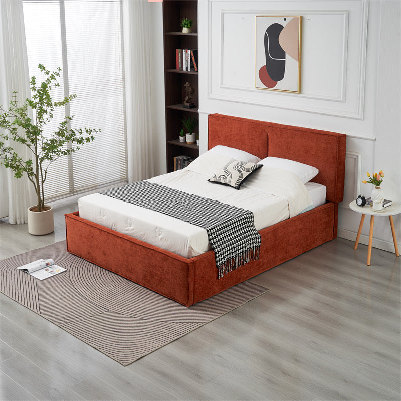 Lit coffre OLIVIA chenille beige