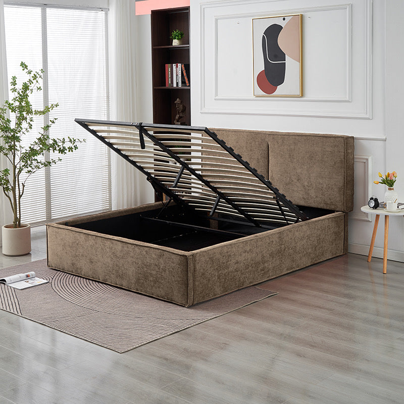 Lit coffre OLIVIA chenille beige