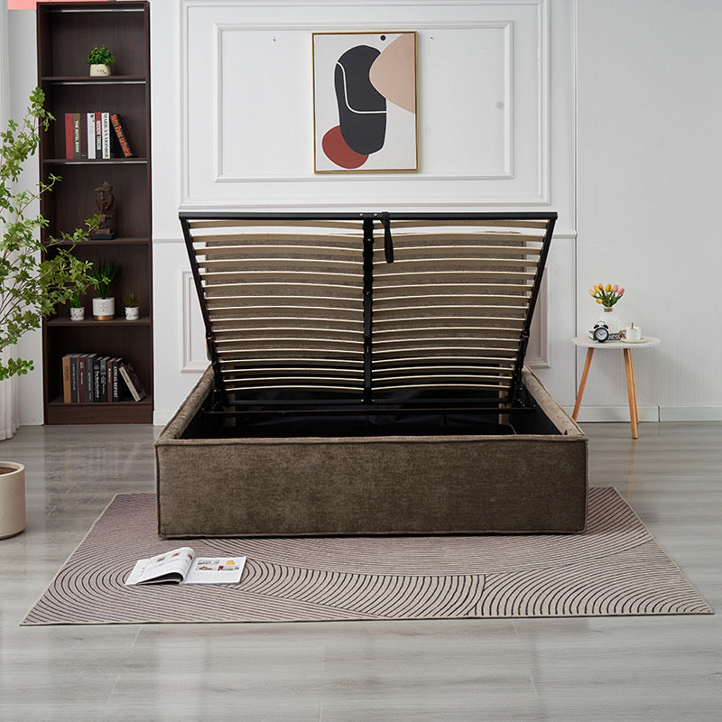 Lit coffre OLIVIA chenille beige