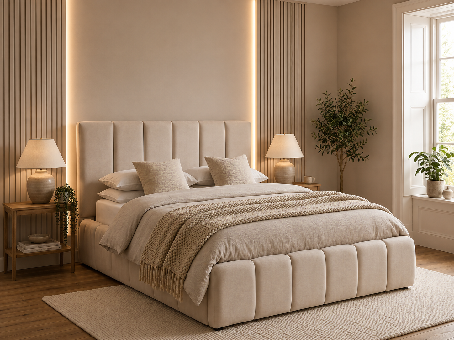Lit coffre NARA beige