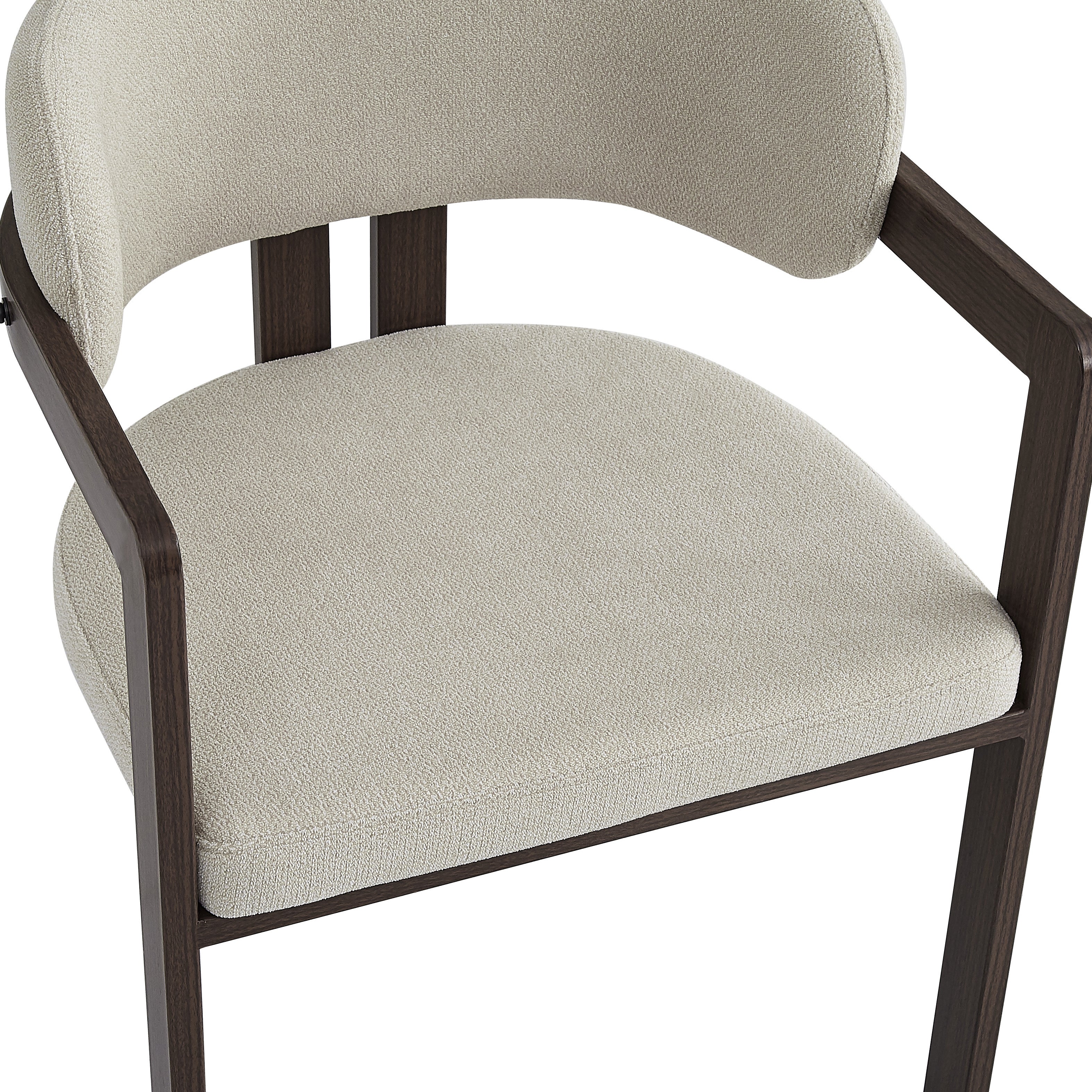 Chaise MELLOW pieds effet noyer chenille beige