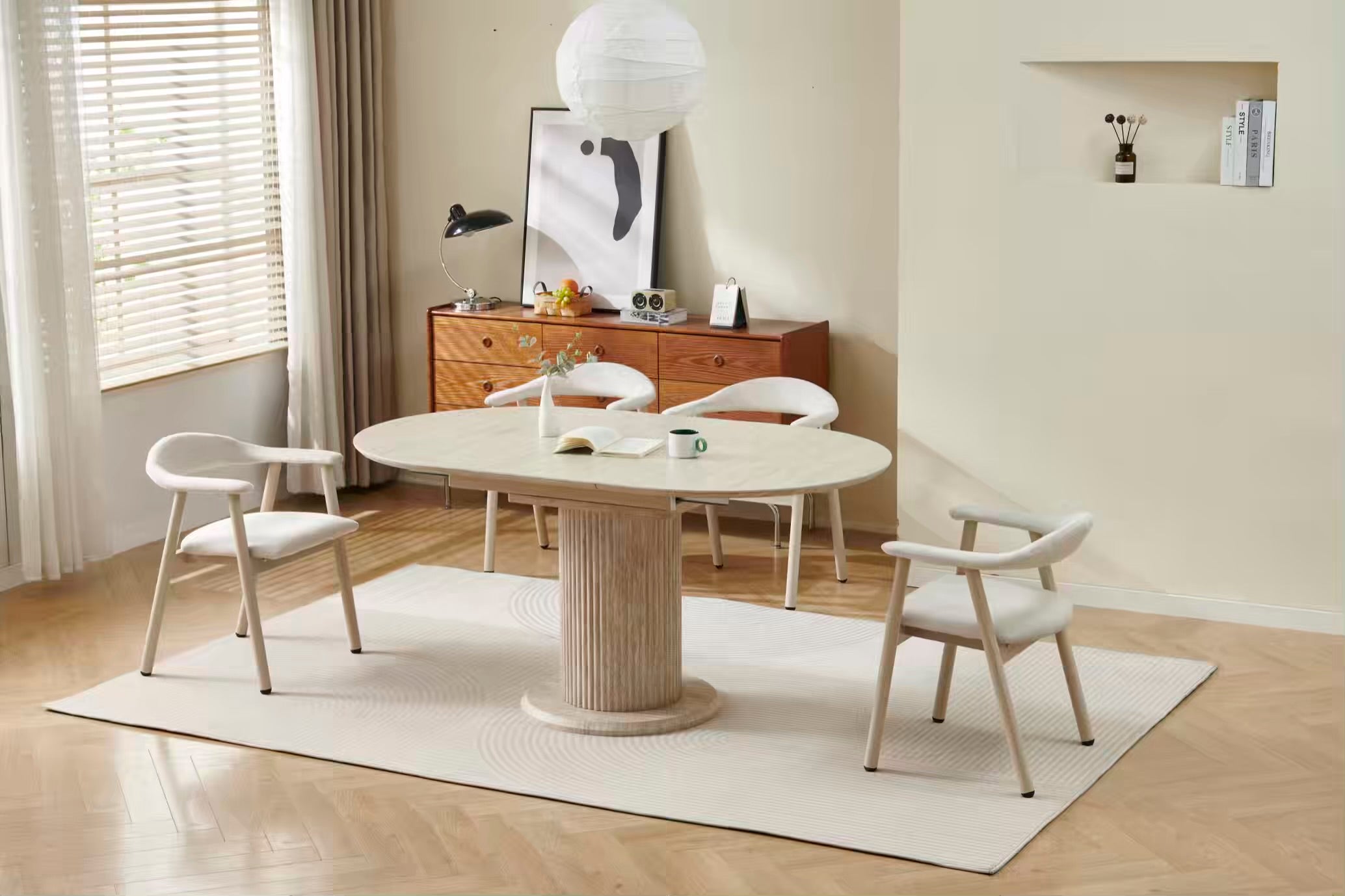 TABLE À MANGER SOFIA CÉRAMIQUE EXTENSIBLE 125/165CM