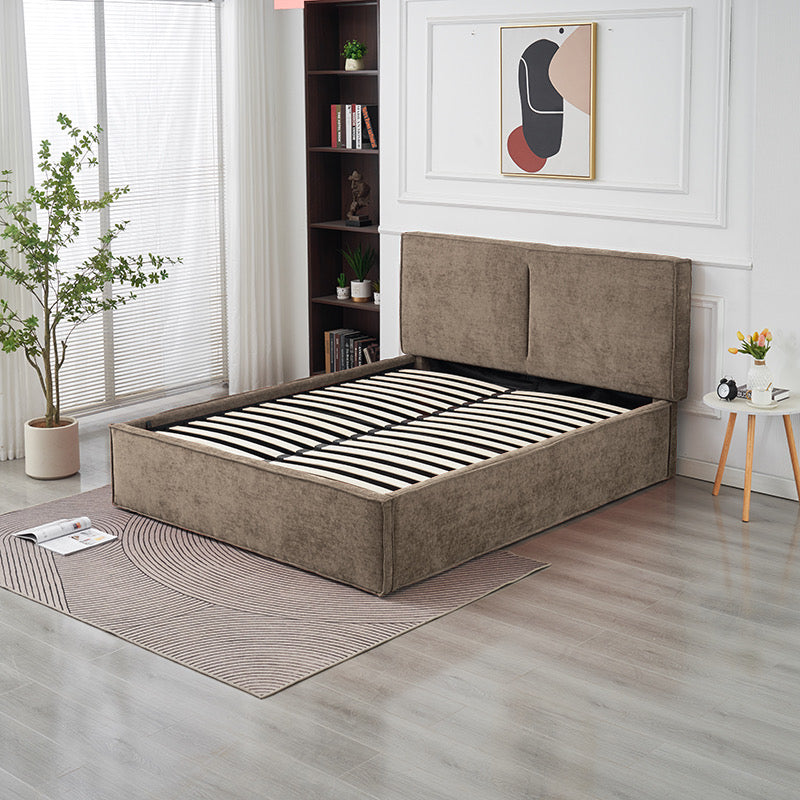 Lit coffre OLIVIA chenille beige