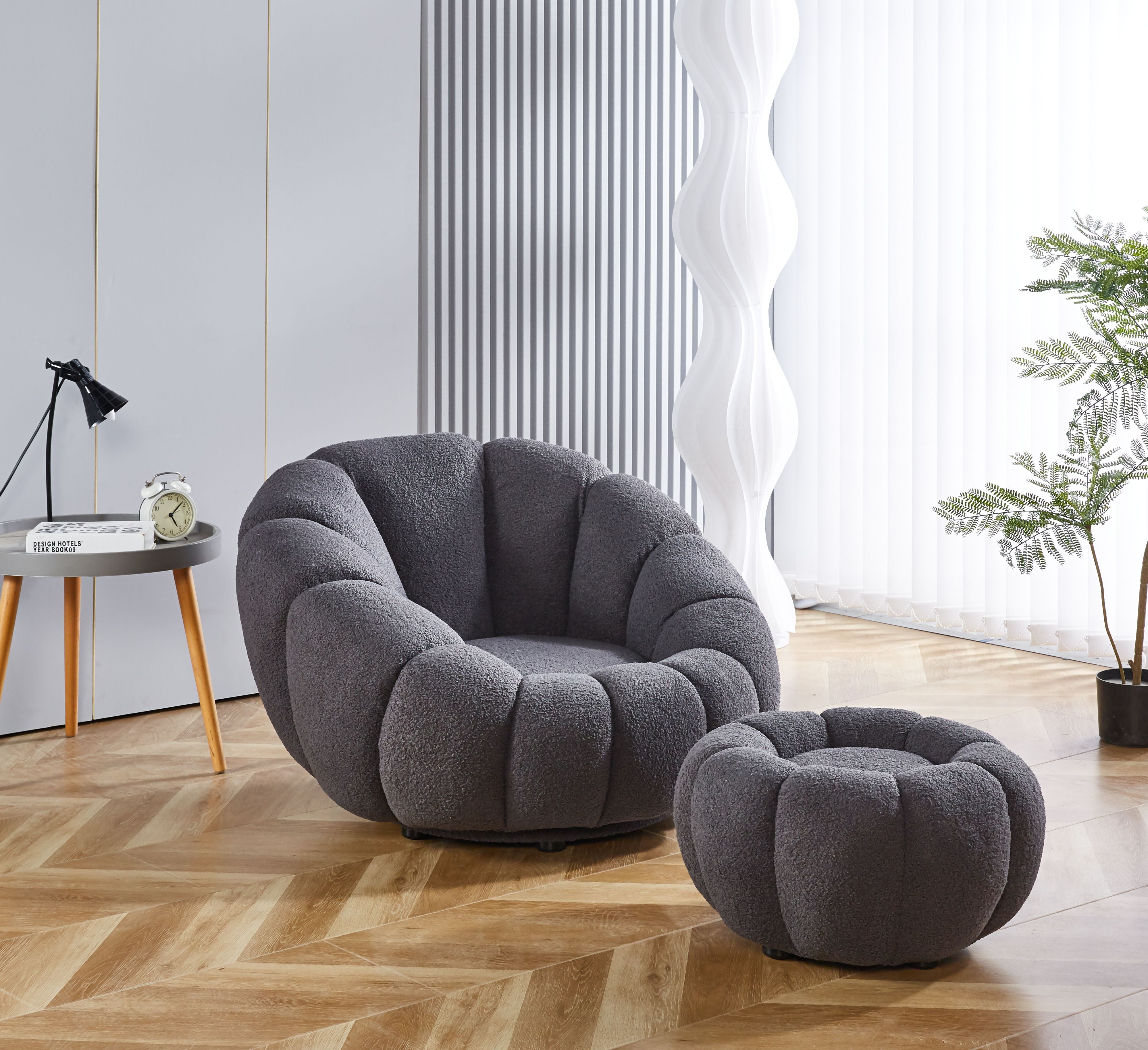Fauteuil + Pouf pivotant COZY