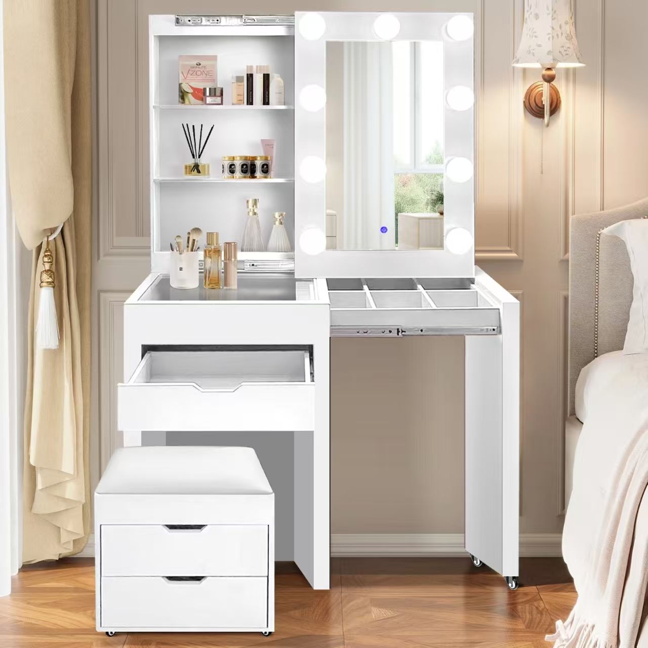 Coiffeuse à rallonge