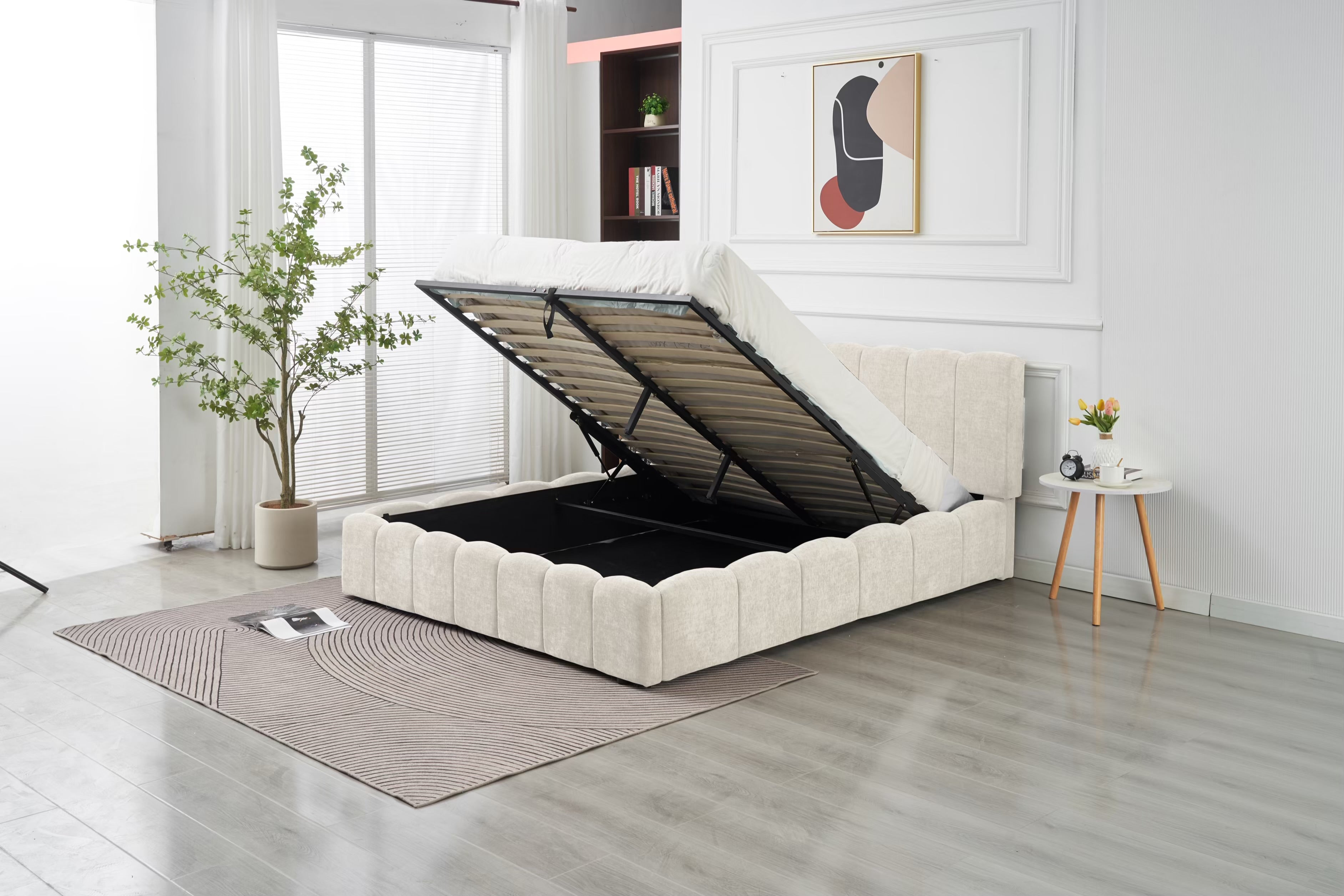 Lit coffre MOON chenille beige