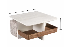 Table basse MONA + 2 poufs