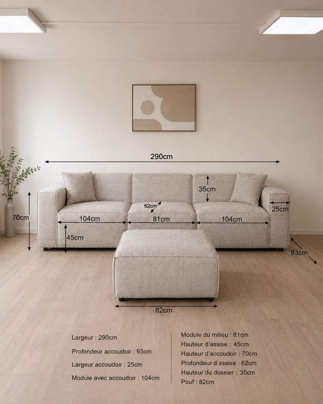 Canapé modulable EMMA Marbella 3+1