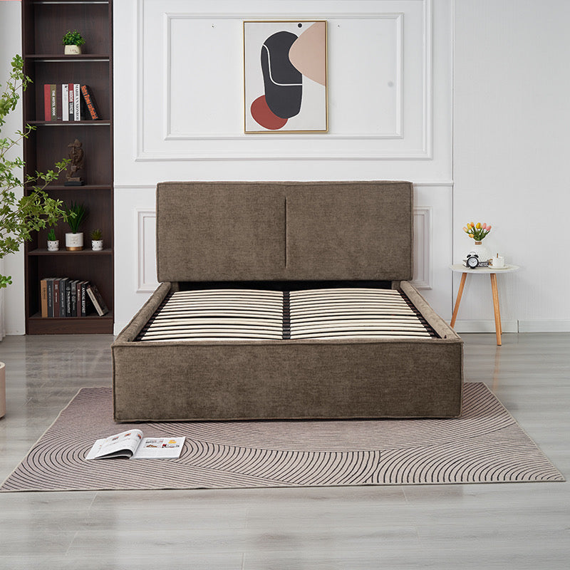 Lit coffre OLIVIA chenille beige