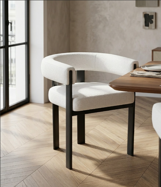 Chaise VAIANA beige, pieds noir