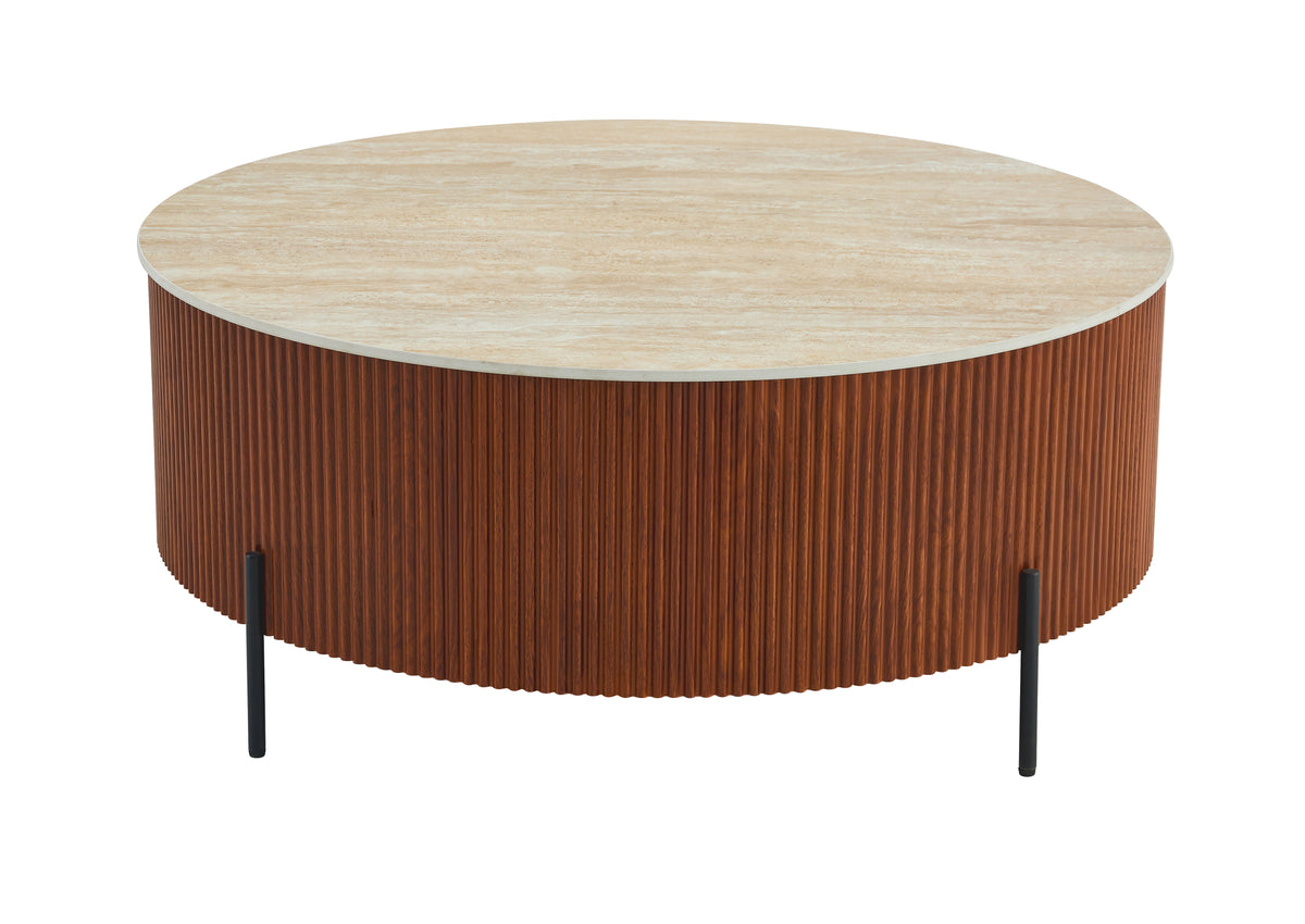 Table basse RUBY céramique noyer