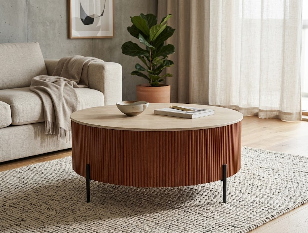 Table basse RUBY céramique noyer
