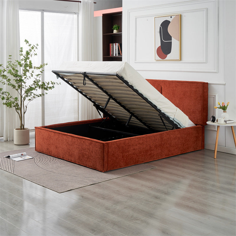 Lit coffre OLIVIA chenille beige