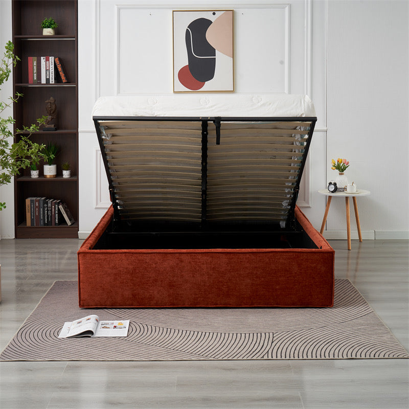 Lit coffre OLIVIA chenille beige