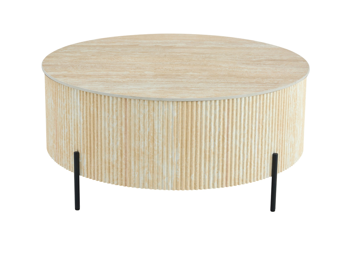 Table basse RUBY céramique effet travertin