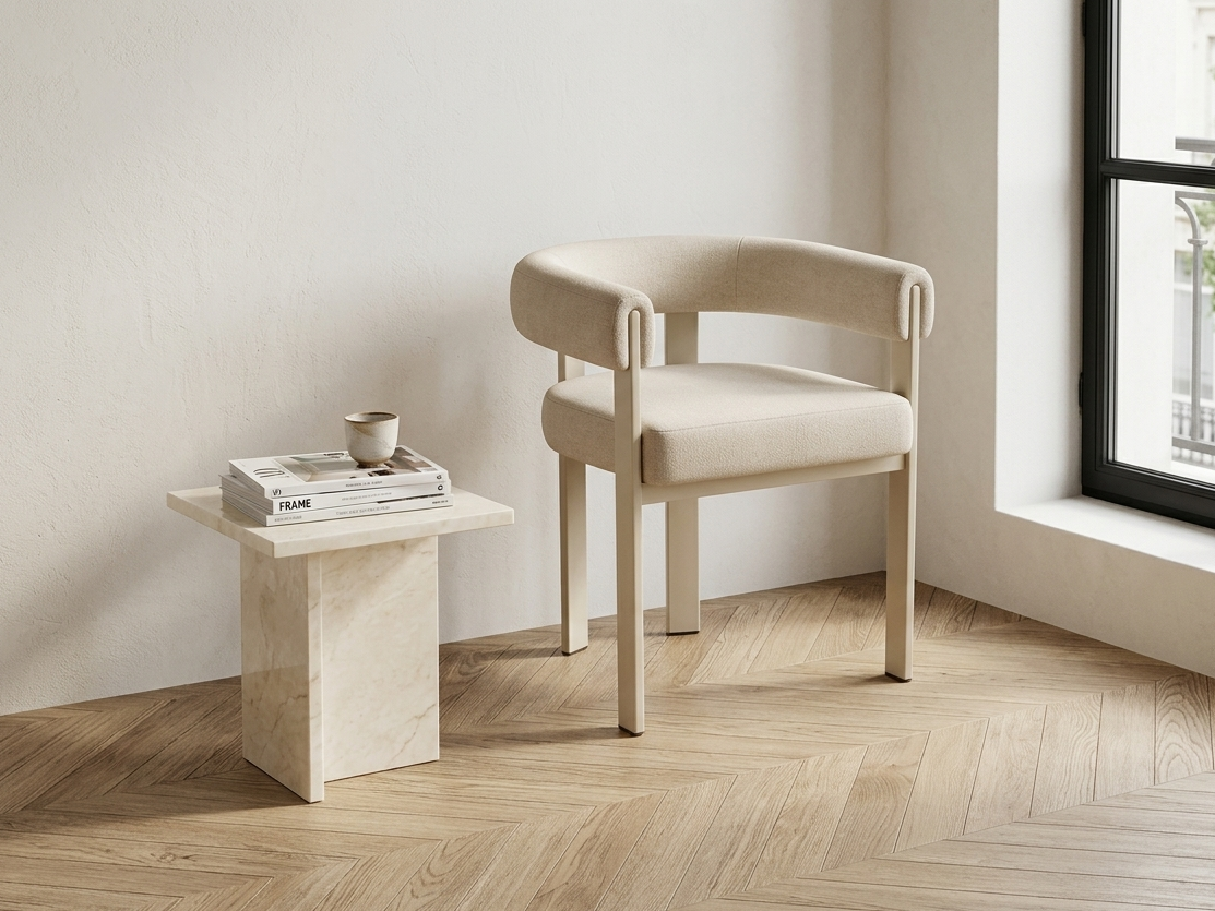 Chaise VAIANA beige, pieds beige