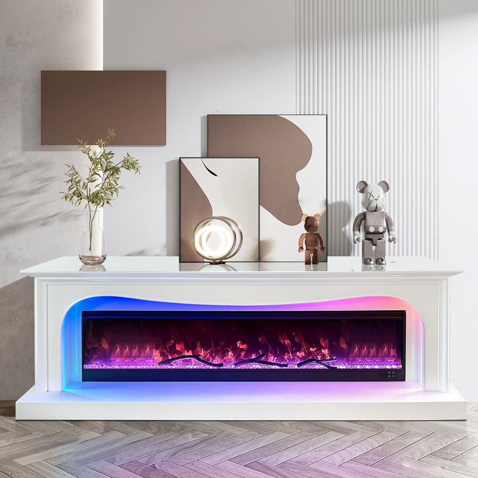 Meuble TV cheminée bluetooth